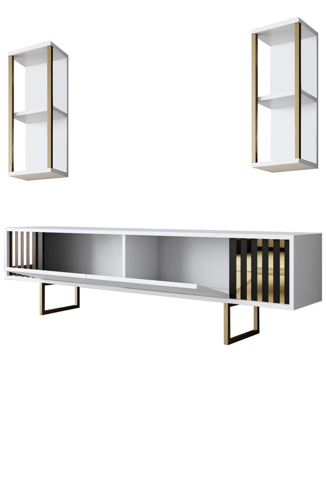 TV szekrény Gold Line - White, Black-VASBÚTOR