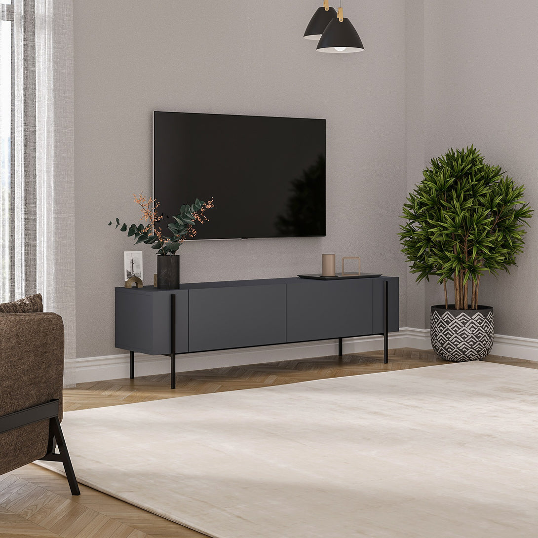 TV szekrény Herman - Anthracite-VASBÚTOR