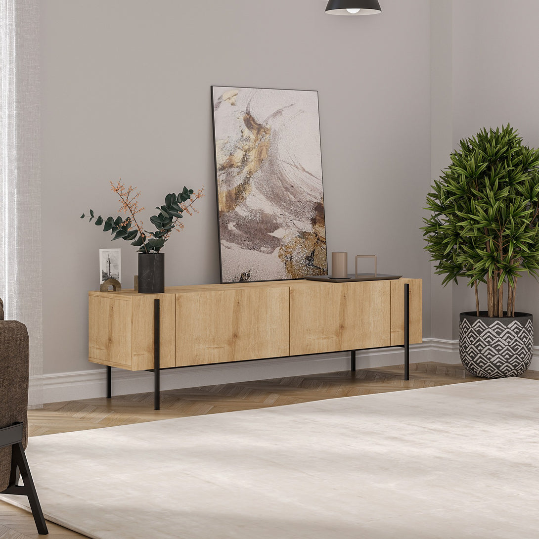 TV szekrény Herman - Sapphire Oak-VASBÚTOR