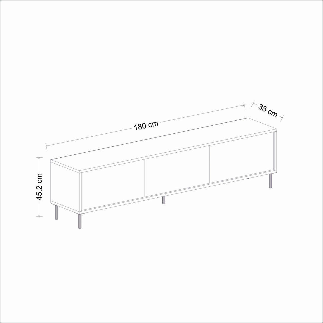 TV szekrény Imaj - Marble, White-VASBÚTOR