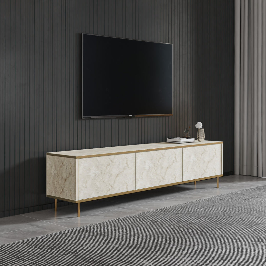 TV szekrény Imaj - Travertine, Gold-VASBÚTOR