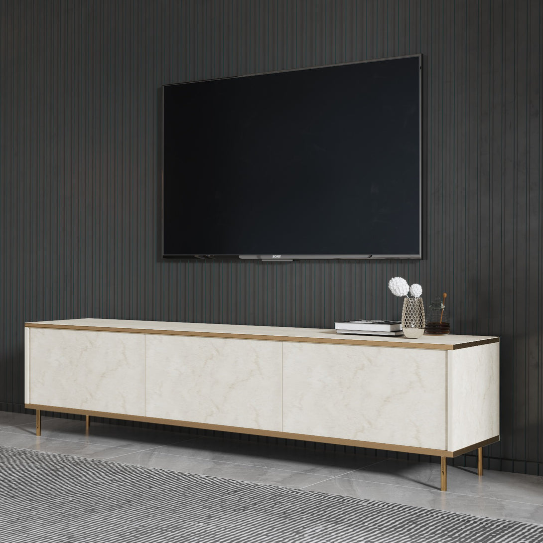 TV szekrény Imaj - Travertine, Gold-VASBÚTOR