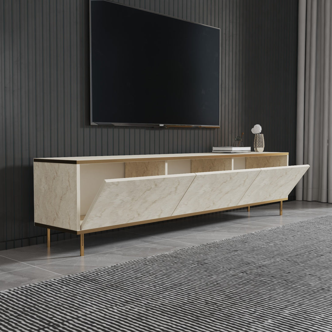 TV szekrény Imaj - Travertine, Gold-VASBÚTOR