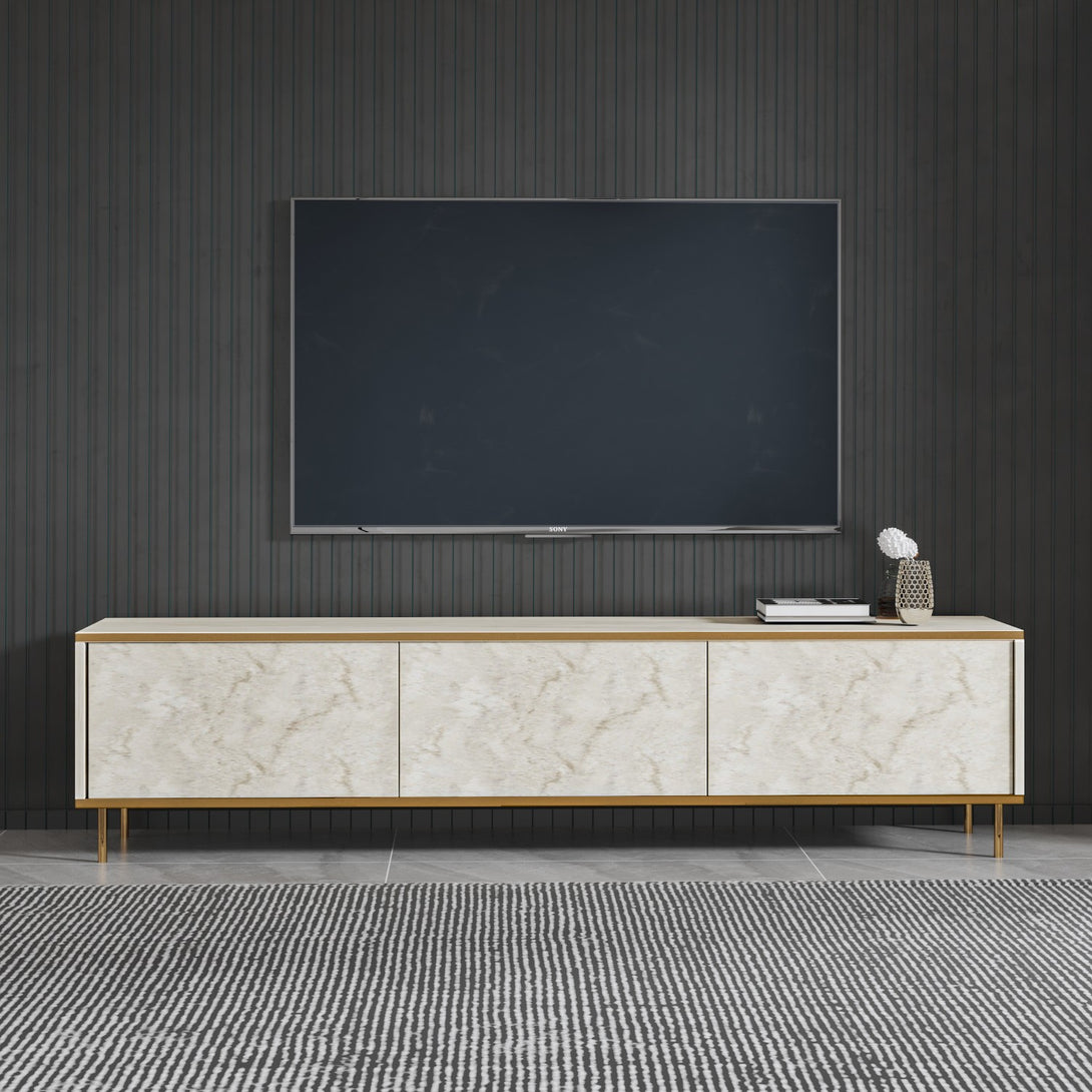 TV szekrény Imaj - Travertine, Gold-VASBÚTOR