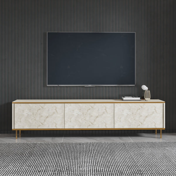 TV szekrény Imaj - Travertine, Gold-VASBÚTOR