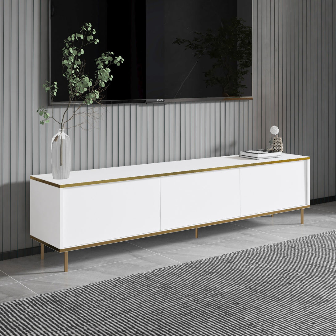 TV szekrény Imaj - White, Gold-VASBÚTOR