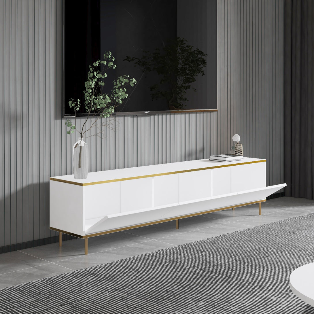 TV szekrény Imaj - White, Gold-VASBÚTOR
