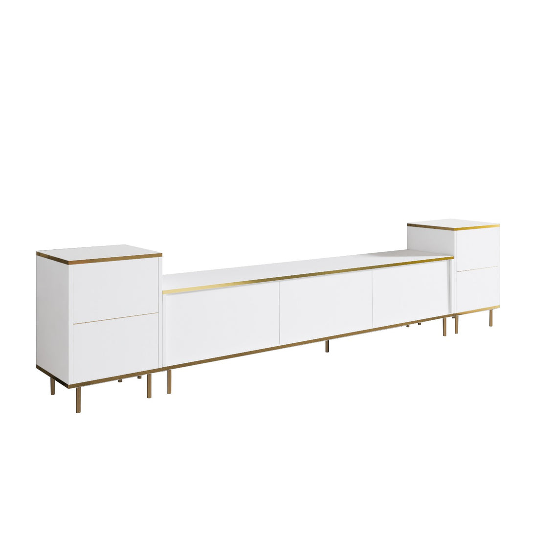 TV szekrény Imaj - White, Gold-VASBÚTOR