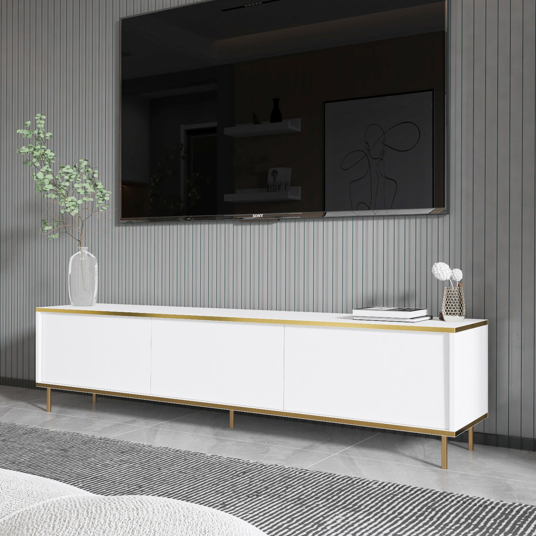 TV szekrény Imaj - White, Gold-VASBÚTOR
