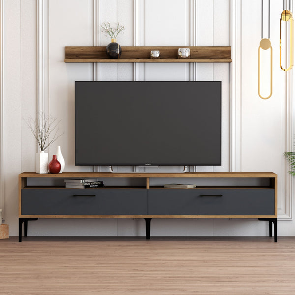 TV szekrény Istanbul - Diós, Antracit-VASBÚTOR
