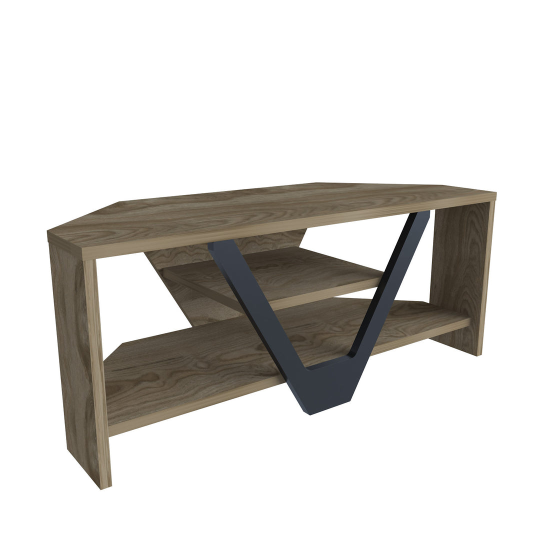 TV szekrény Karin - Walnut, Black-VASBÚTOR