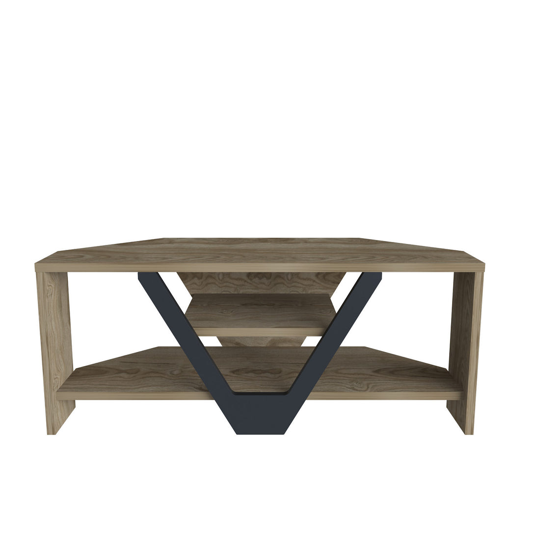 TV szekrény Karin - Walnut, Black-VASBÚTOR