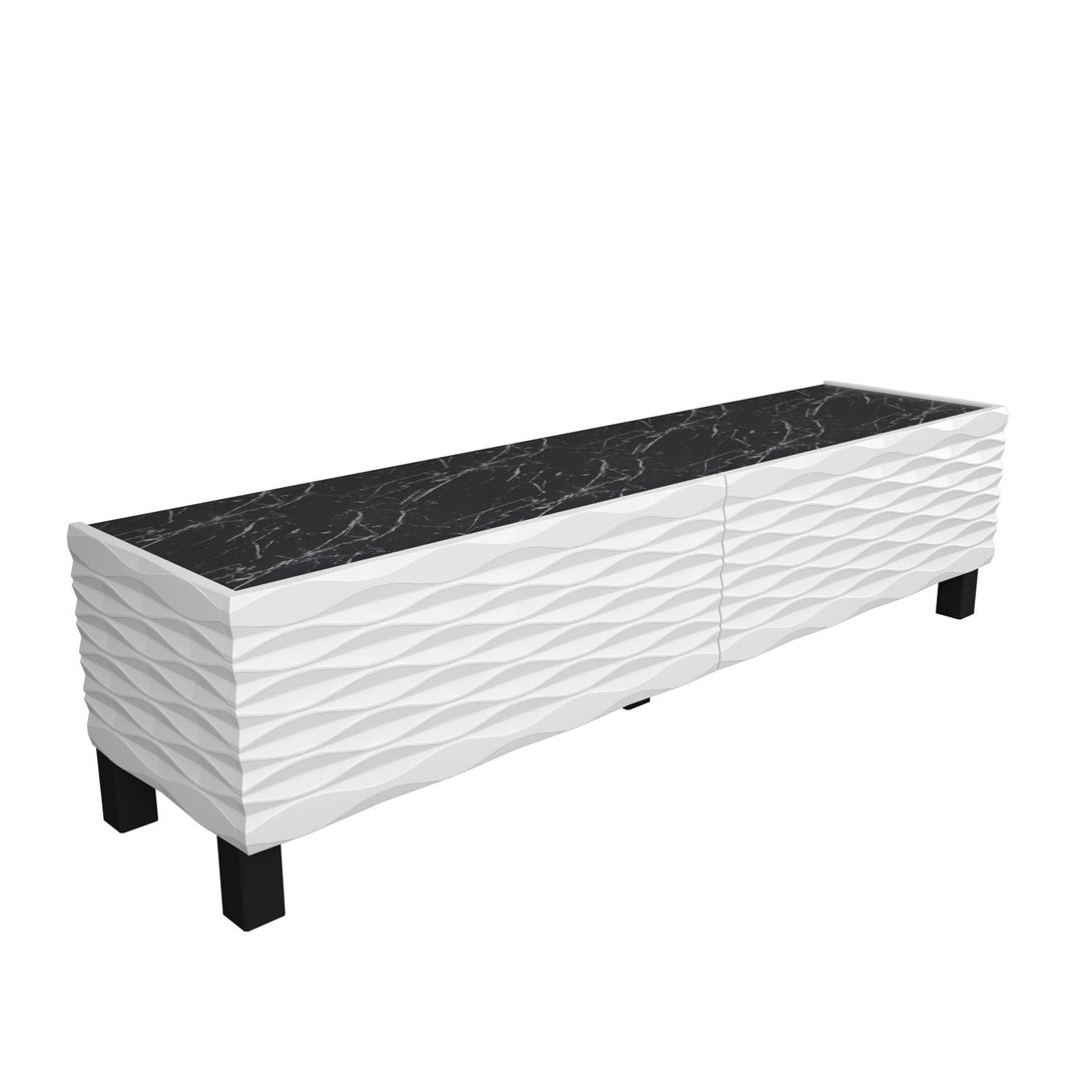 TV szekrény Lerze - White, Black-VASBÚTOR
