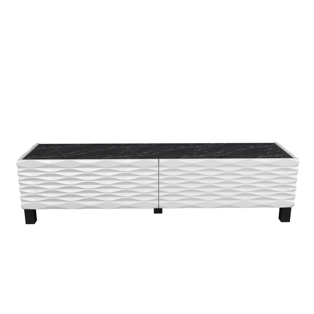TV szekrény Lerze - White, Black-VASBÚTOR