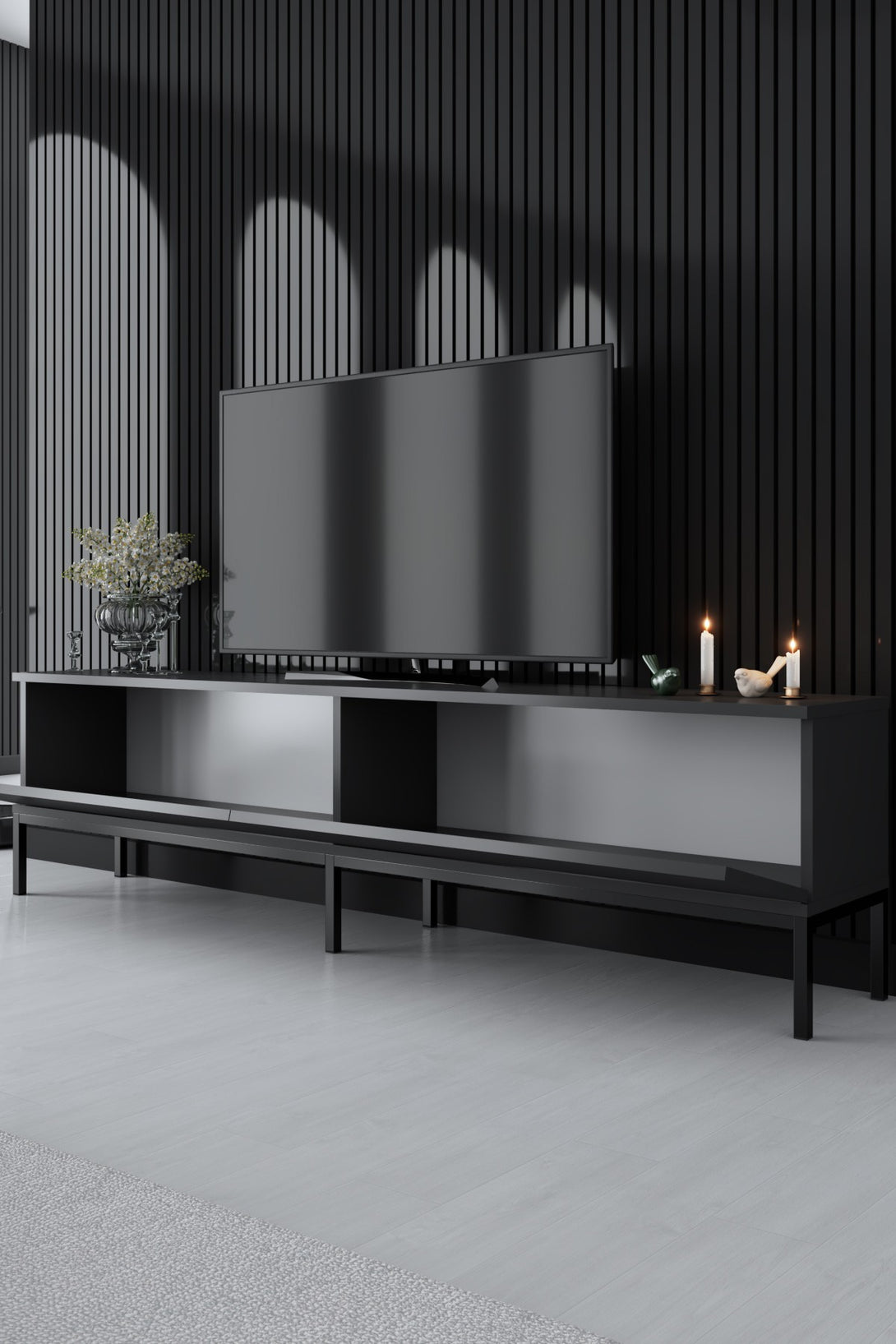 TV szekrény Lord - Anthracite, Black-VASBÚTOR