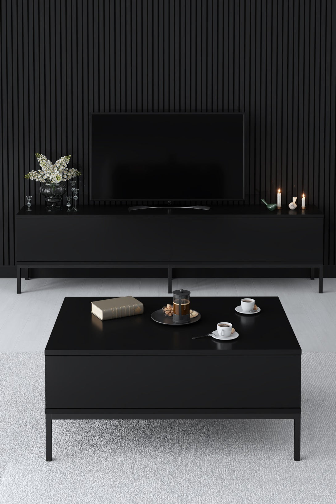 TV szekrény Lord - Black-VASBÚTOR