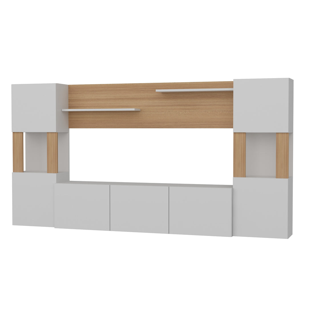 TV szekrény Lore - White, Teak-VASBÚTOR