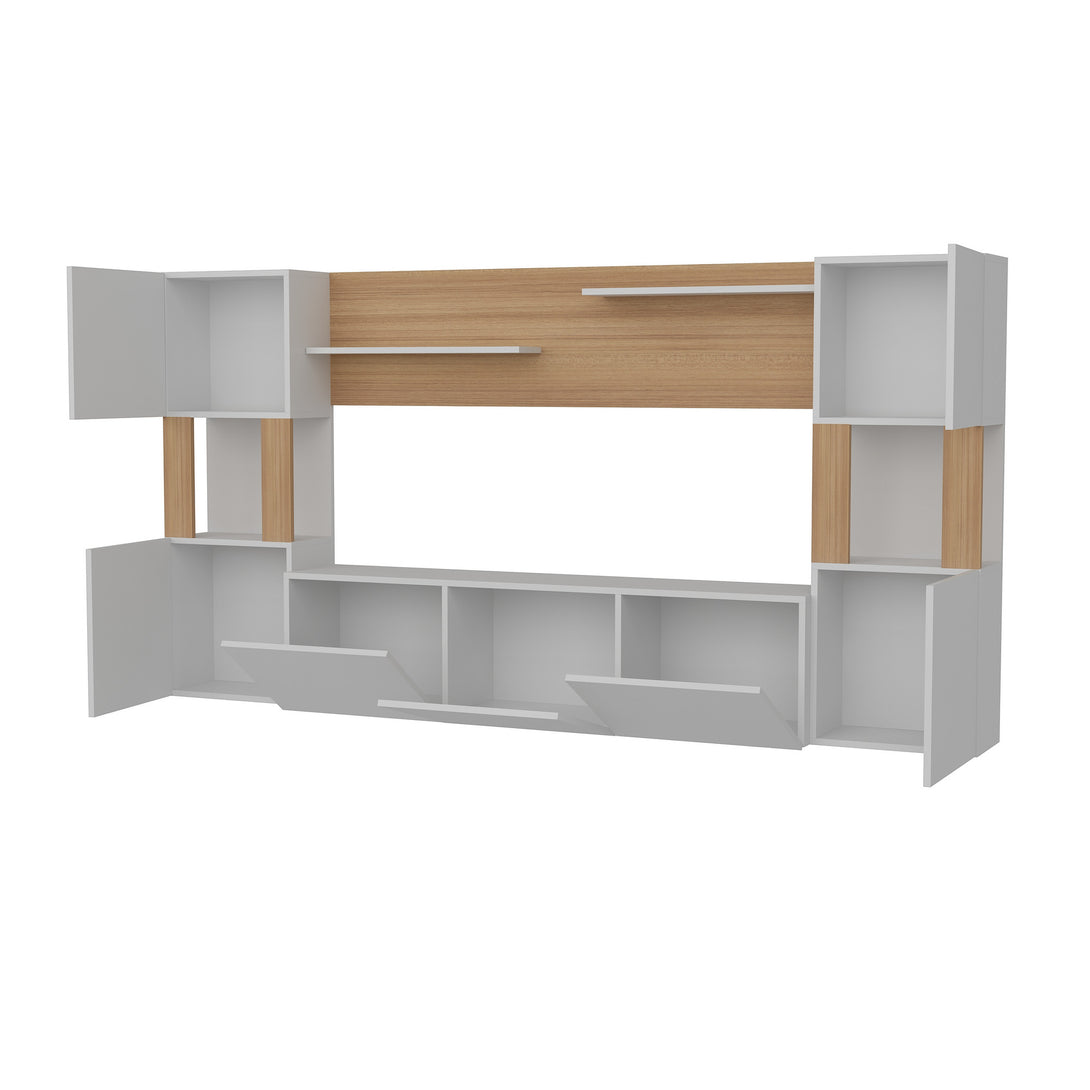 TV szekrény Lore - White, Teak-VASBÚTOR