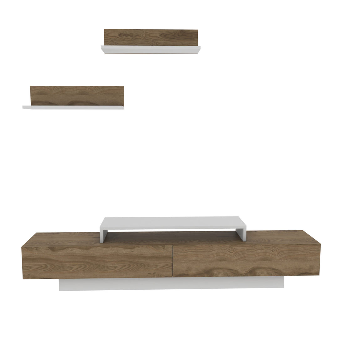 TV szekrény Lusi - White, Oud Oak-VASBÚTOR