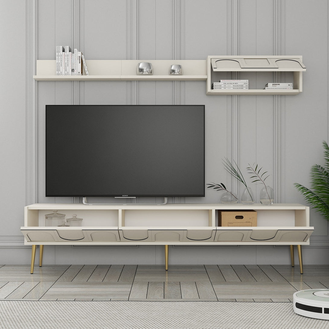 TV szekrény Lyon 2 - Krém, Arany-VASBÚTOR