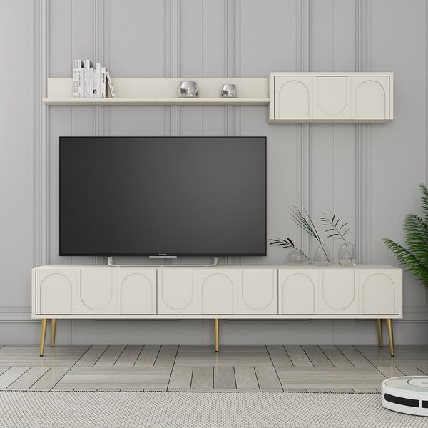 TV szekrény Lyon 2 - Krém, Arany-VASBÚTOR