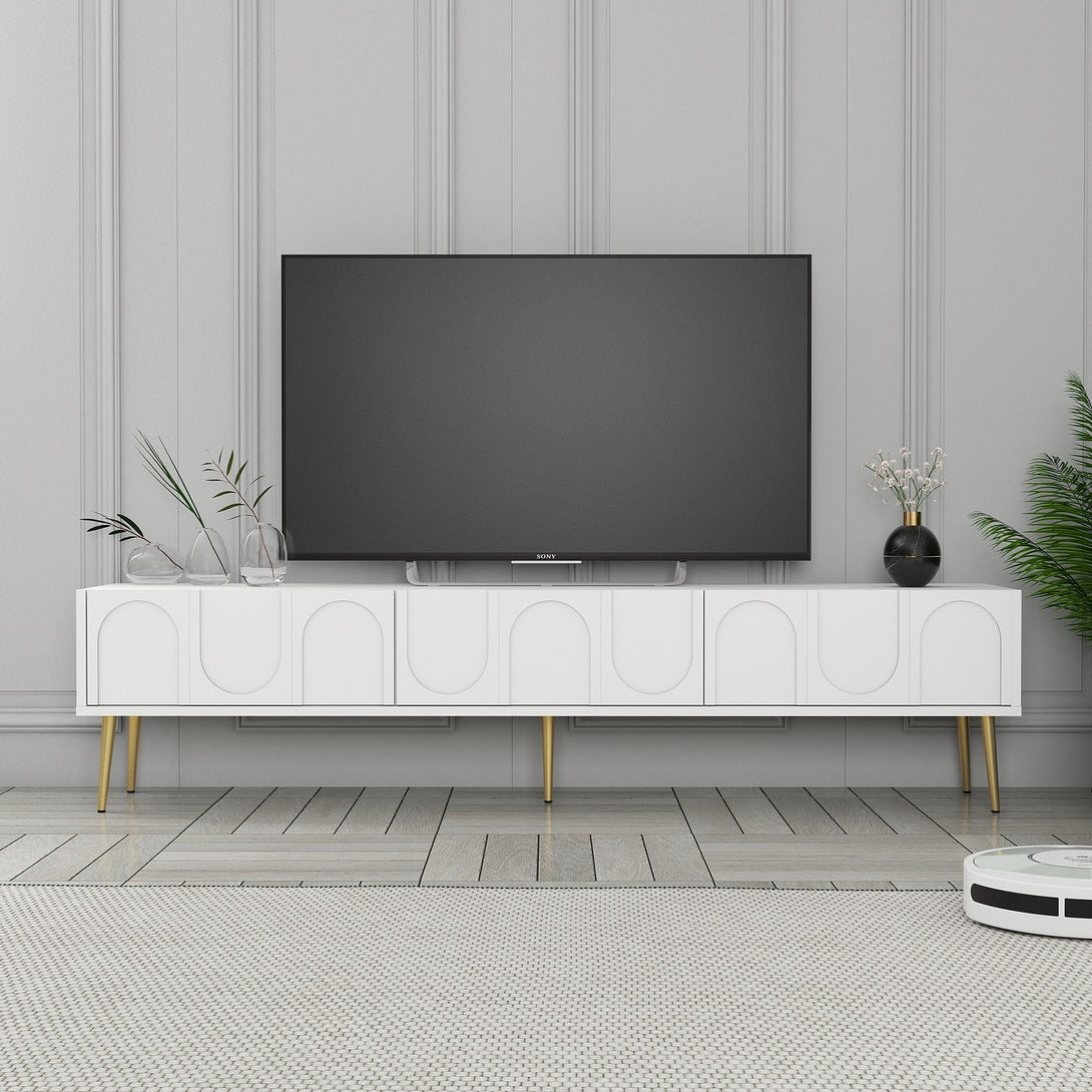 TV szekrény Lyon 43 - Fehér, Arany-VASBÚTOR