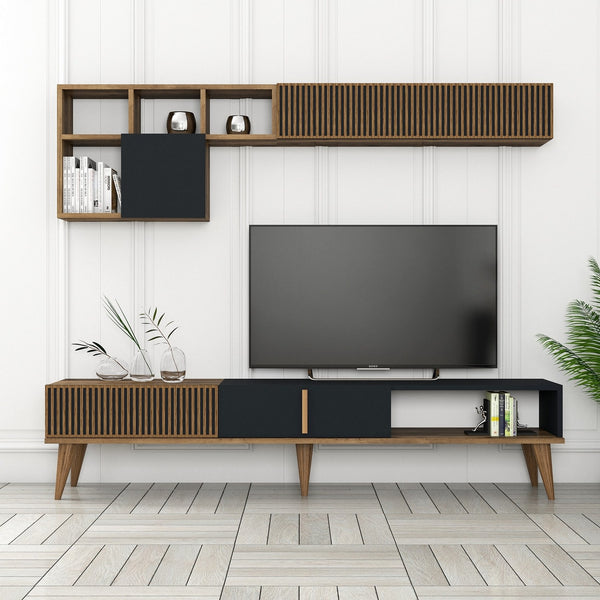 TV szekrény Milan TV - Diós, Antracit-VASBÚTOR
