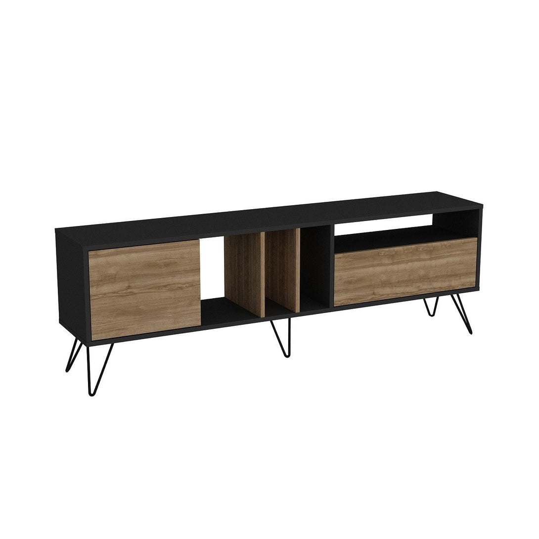 TV szekrény Mistico (180) - Walnut, Black-VASBÚTOR
