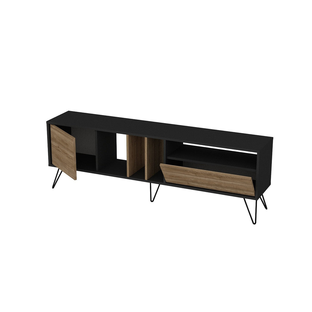 TV szekrény Mistico (180) - Walnut, Black-VASBÚTOR