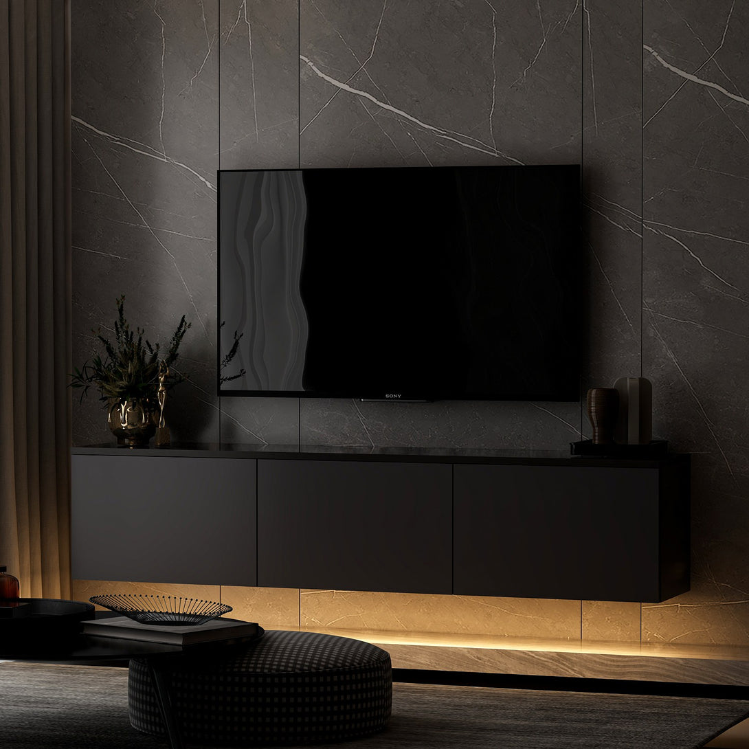 TV szekrény Neon Illuminated - Anthracite-VASBÚTOR