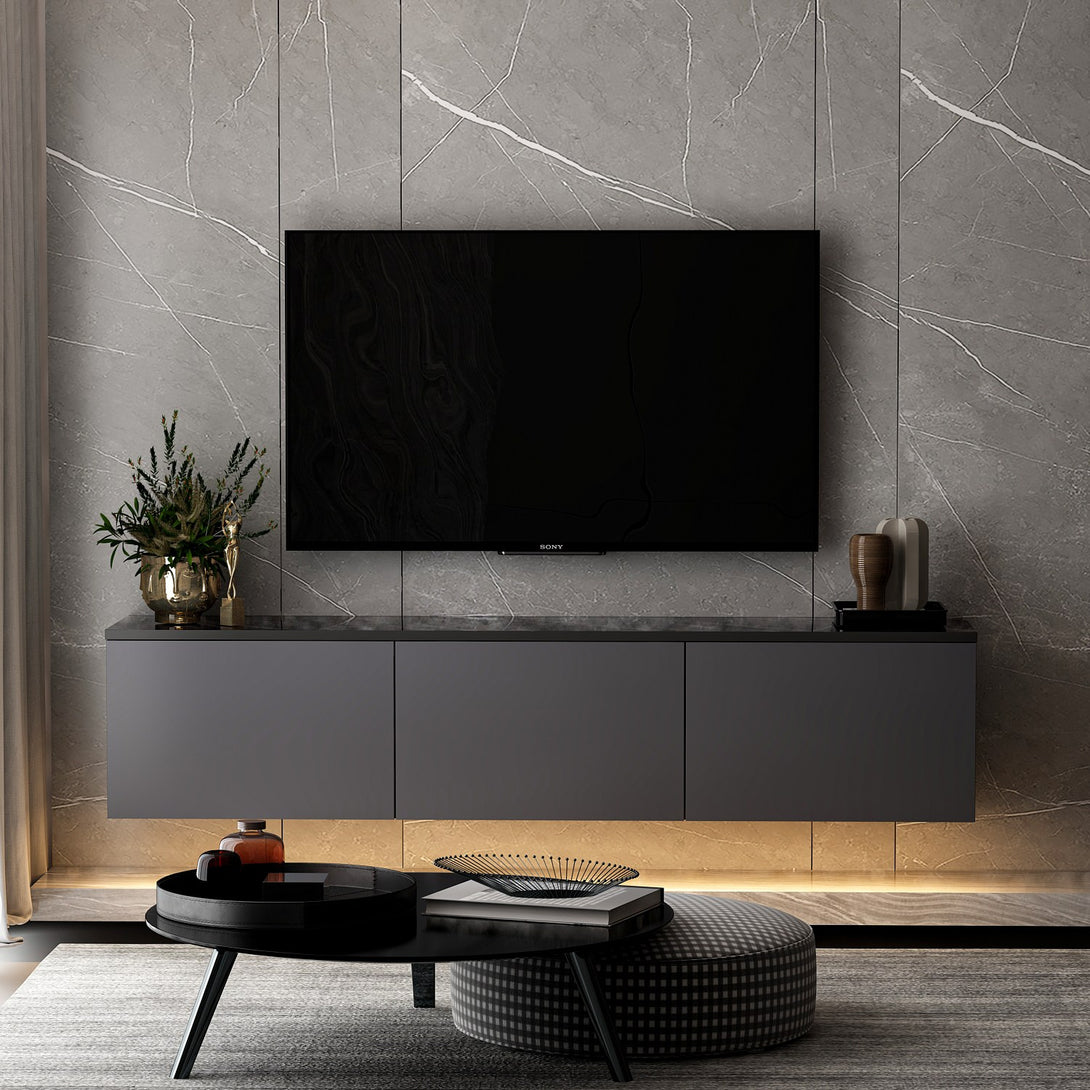 TV szekrény Neon Illuminated - Anthracite-VASBÚTOR