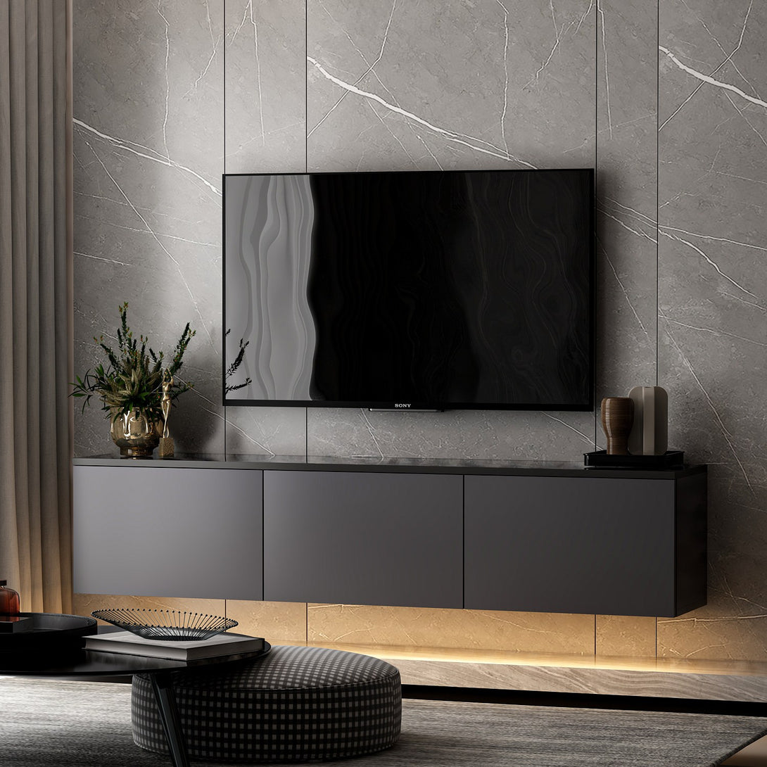 TV szekrény Neon Illuminated - Anthracite-VASBÚTOR