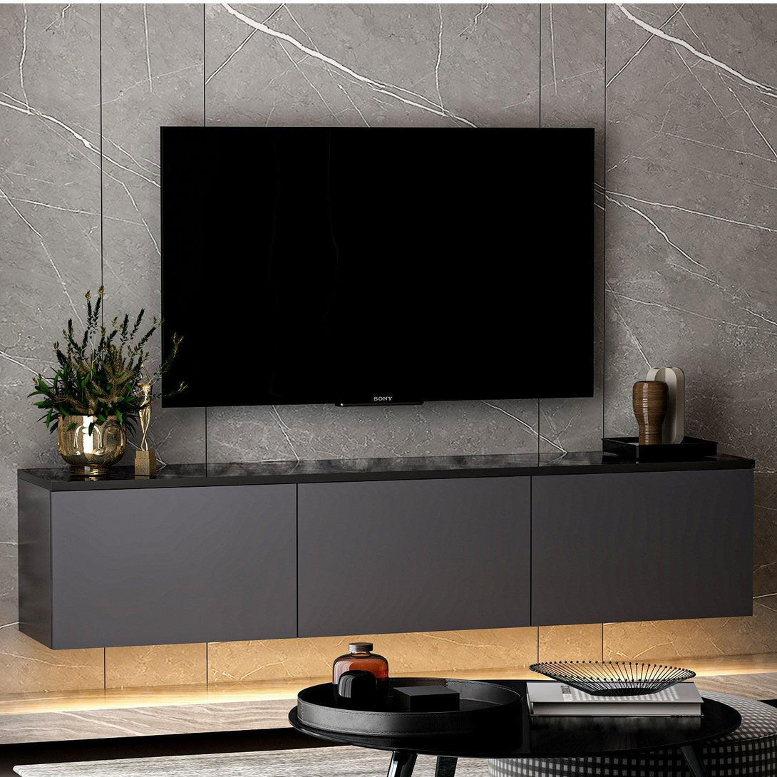 TV szekrény Neon Illuminated - Anthracite-VASBÚTOR