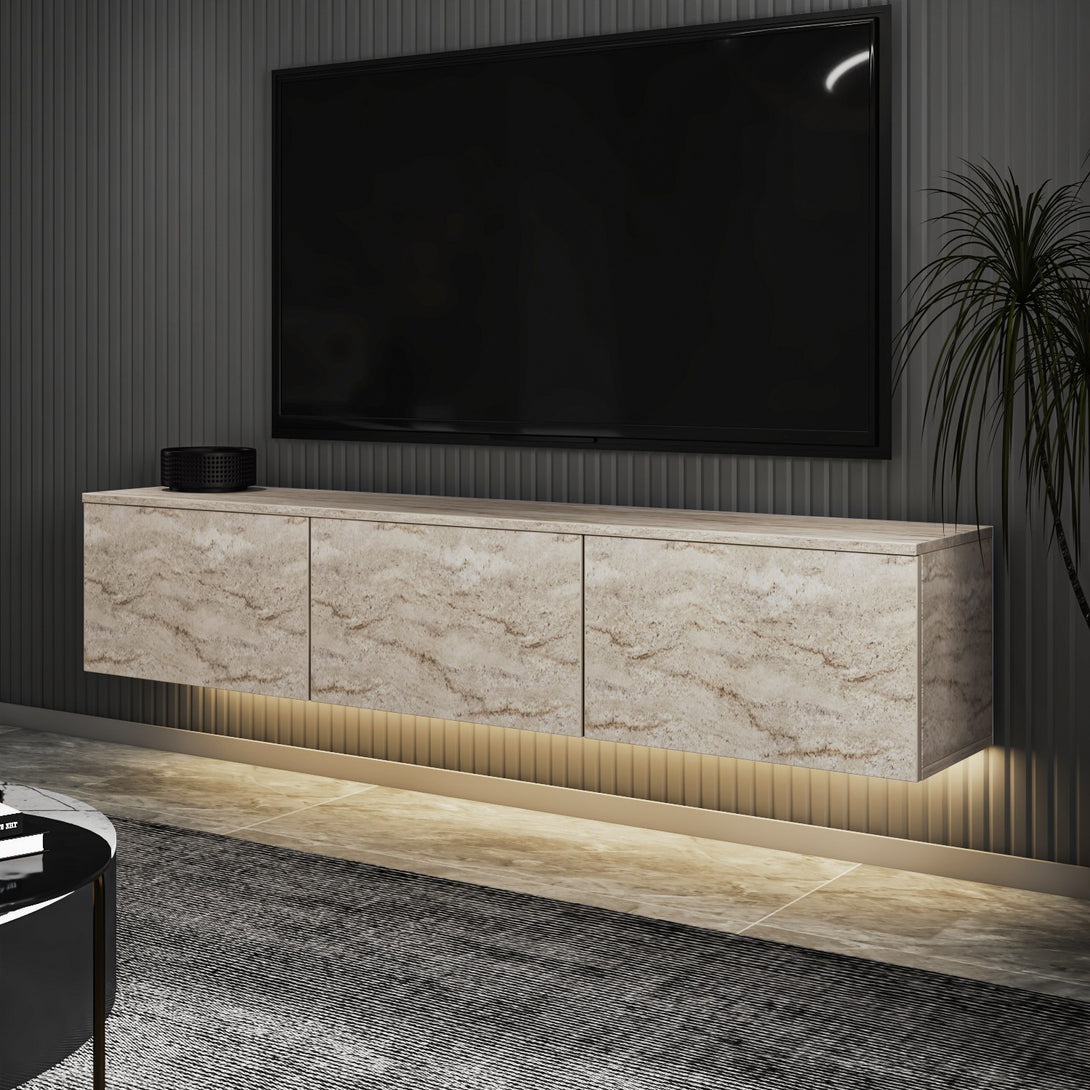 TV szekrény Neon Illuminated - Travertine-VASBÚTOR