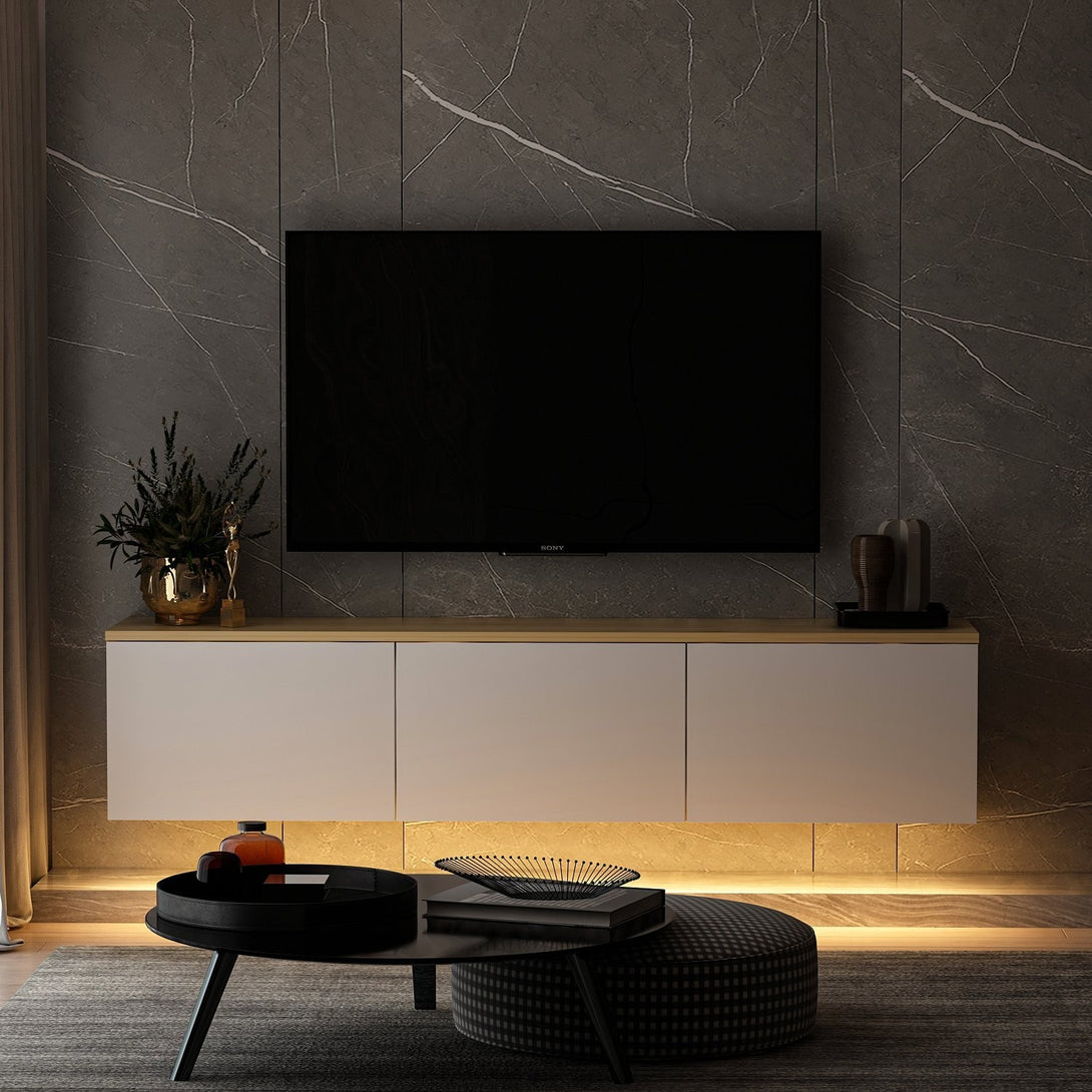 TV szekrény Neon - White v2-VASBÚTOR