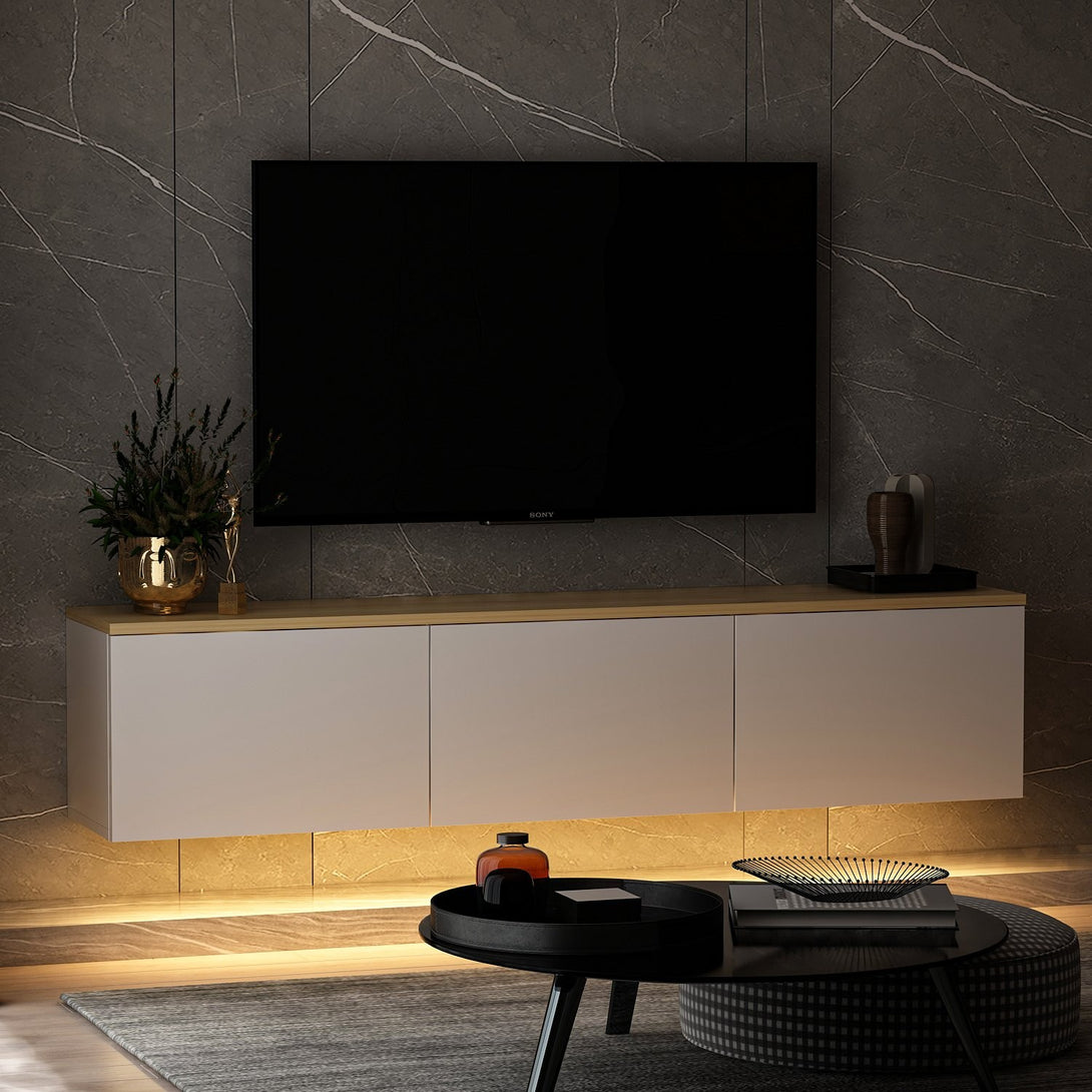 TV szekrény Neon - White v2-VASBÚTOR