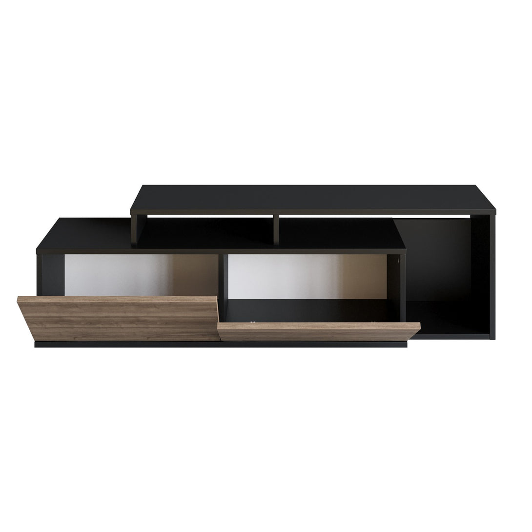 TV szekrény Nexera - Black, Walnut-VASBÚTOR