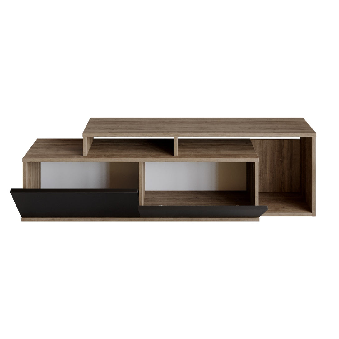 TV szekrény Nexera - Walnut, Black-VASBÚTOR