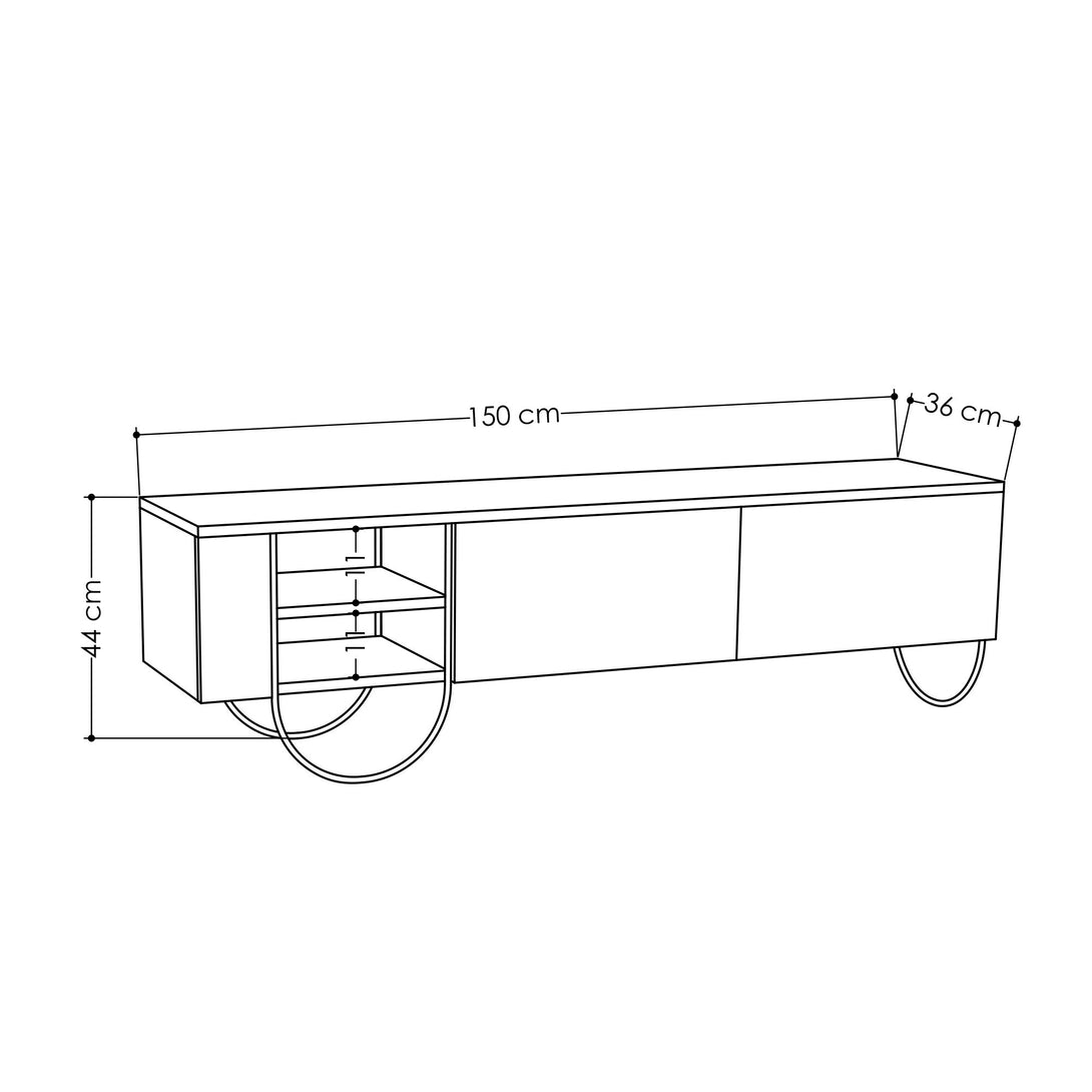 TV szekrény Norfolk Tv Stand - White-VASBÚTOR
