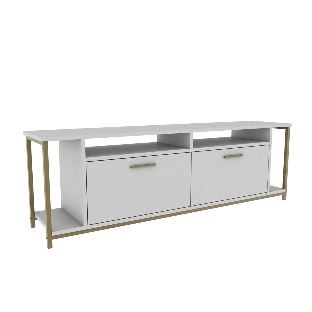 TV szekrény Omar - White, Gold-VASBÚTOR
