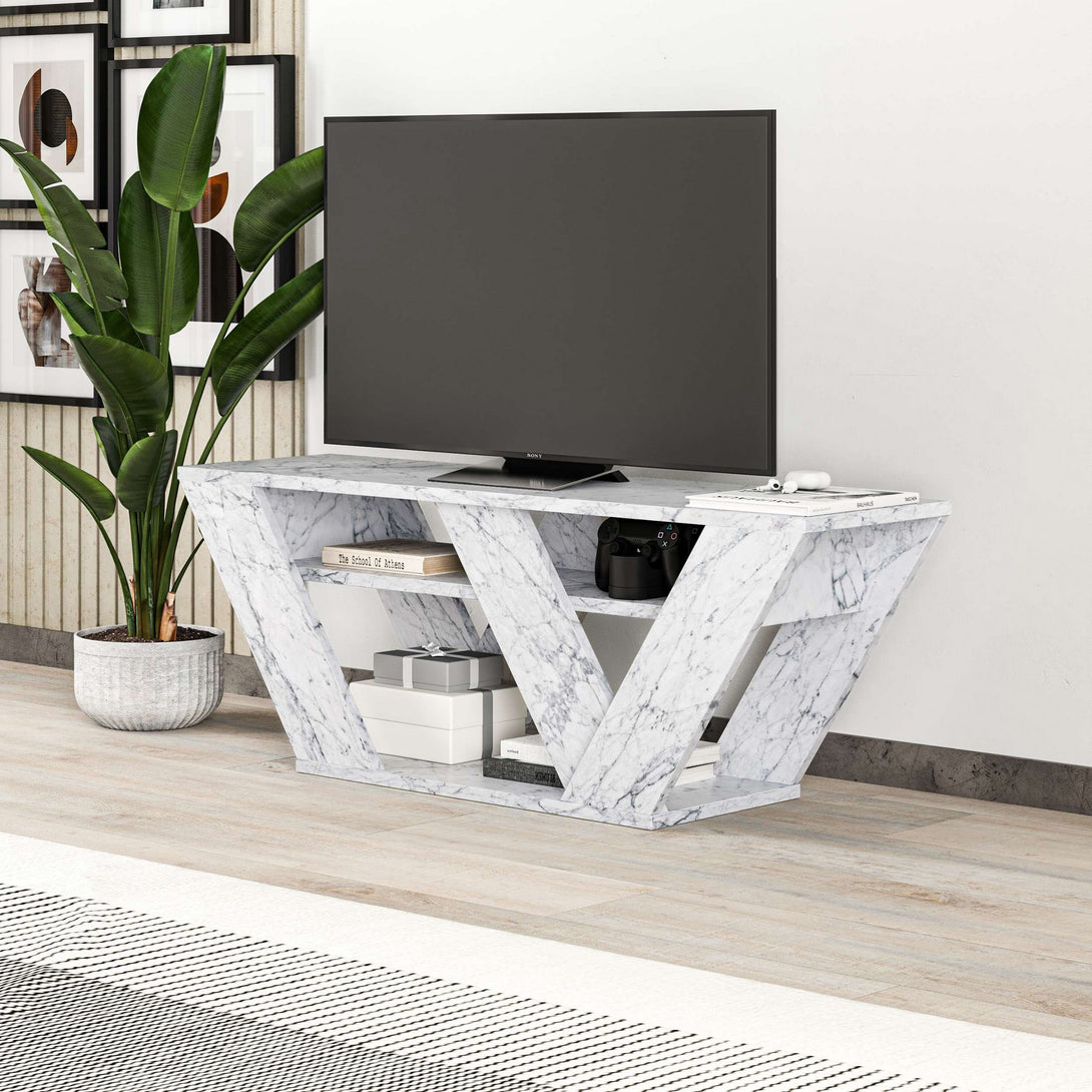 TV szekrény Pipralla - Carrara Marble-VASBÚTOR
