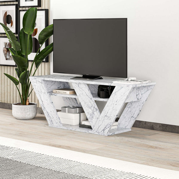 TV szekrény Pipralla - Carrara Marble-VASBÚTOR