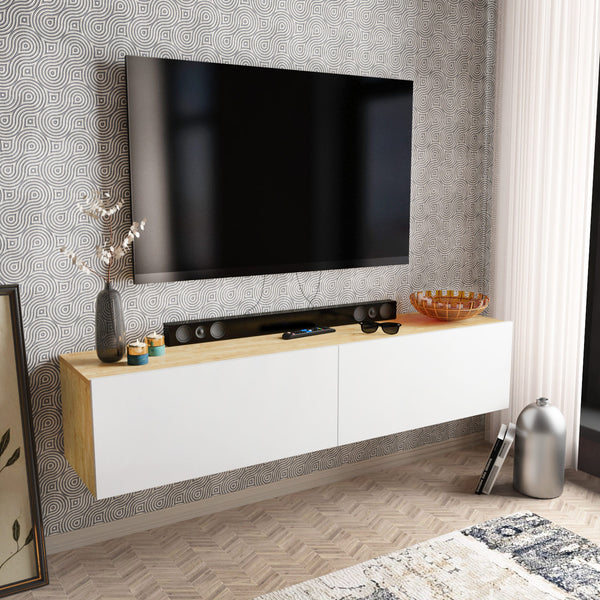 TV szekrény Poling - White, Sapphire-VASBÚTOR