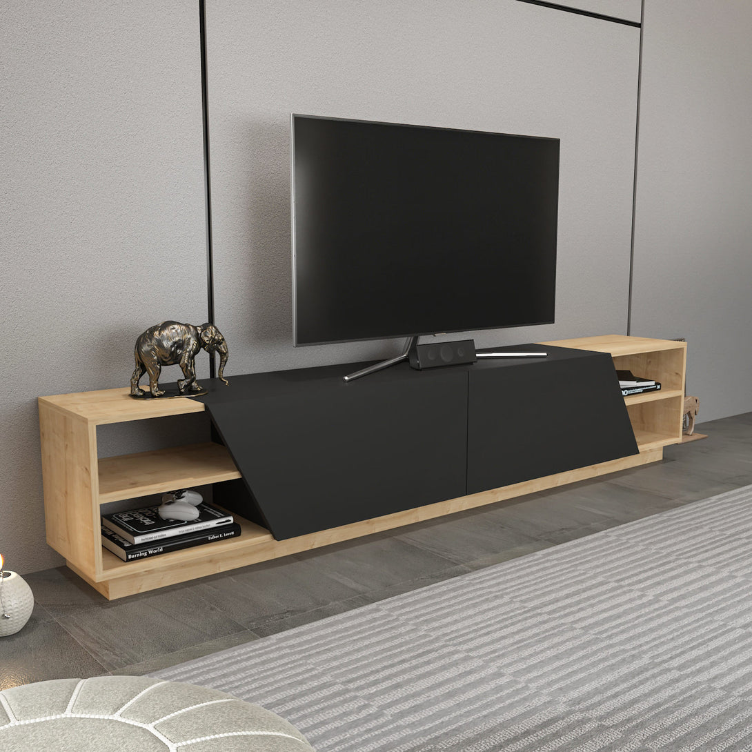TV szekrény Rhodes - Oak, Anthracite-VASBÚTOR