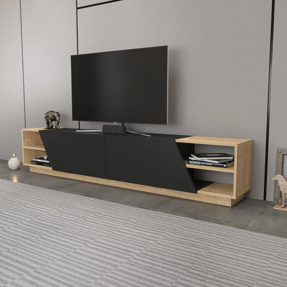 TV szekrény Rhodes - Oak, Anthracite-VASBÚTOR