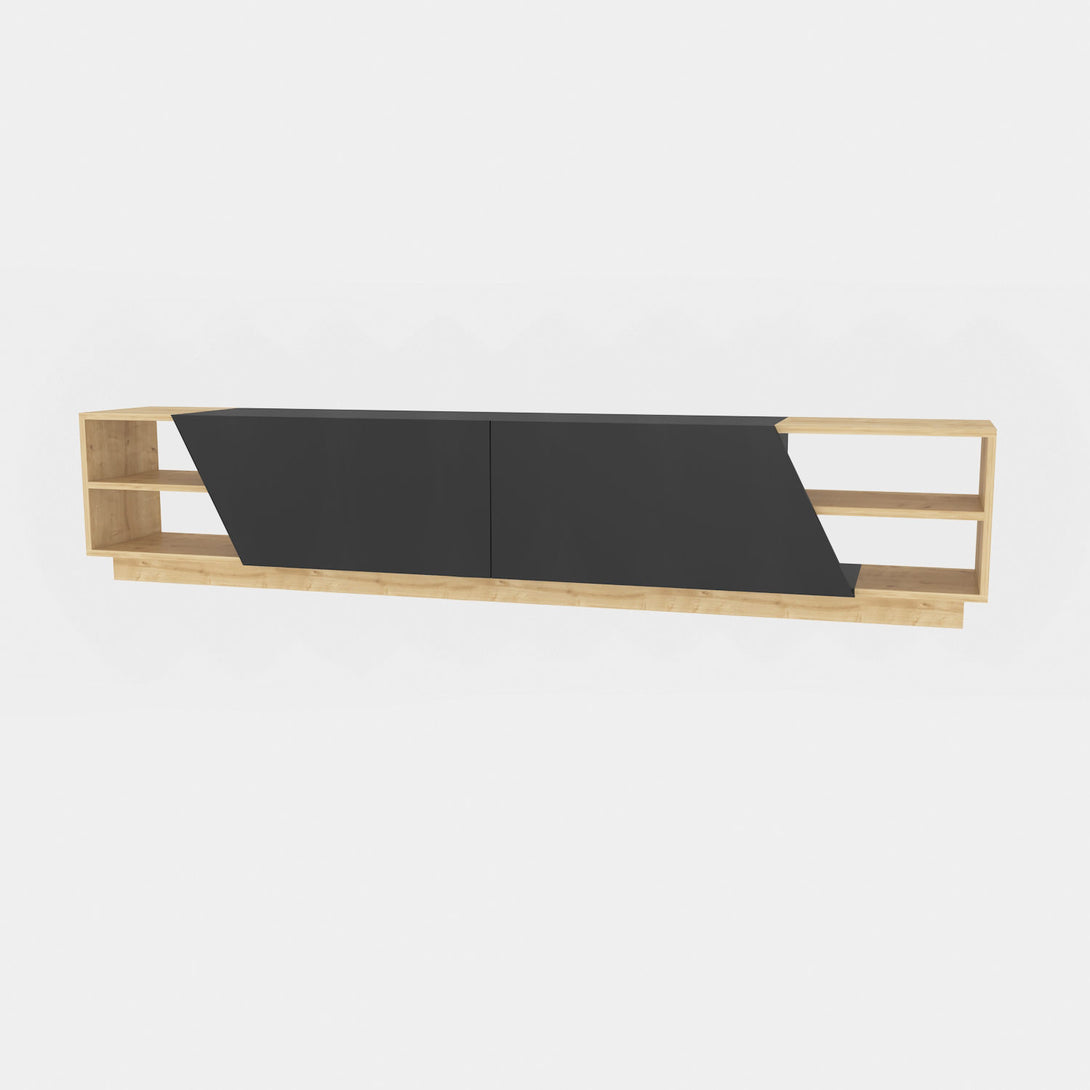 TV szekrény Rhodes - Oak, Anthracite-VASBÚTOR
