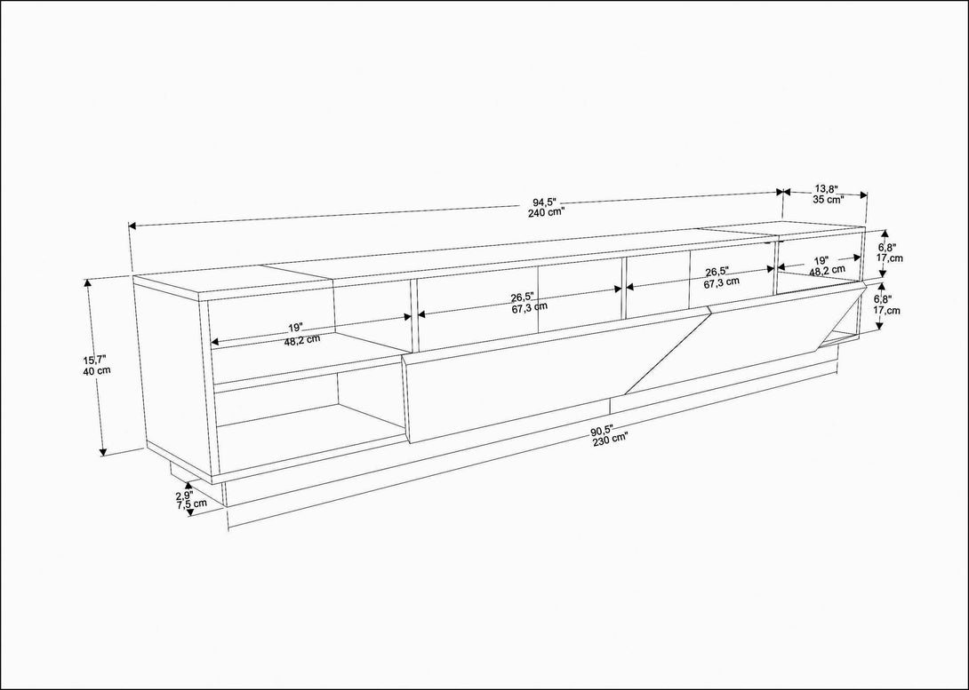 TV szekrény Rhodes - Oak, Anthracite-VASBÚTOR