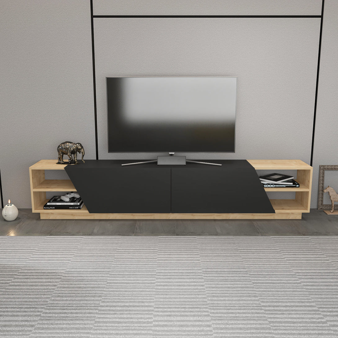 TV szekrény Rhodes - Oak, Anthracite-VASBÚTOR