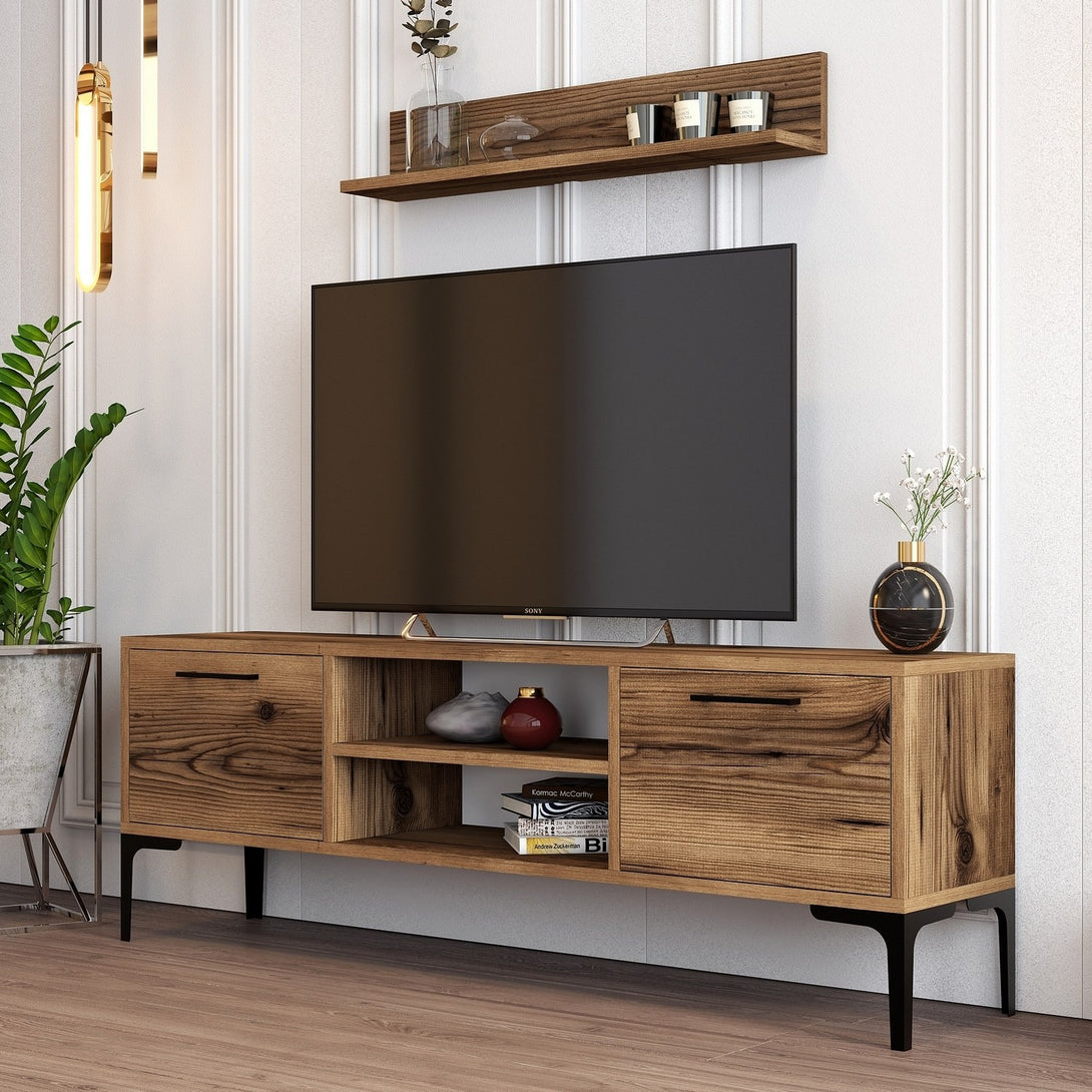 TV szekrény Riga - Walnut-VASBÚTOR