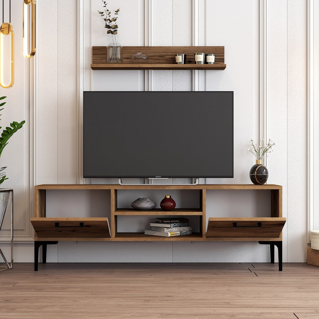 TV szekrény Riga - Walnut-VASBÚTOR